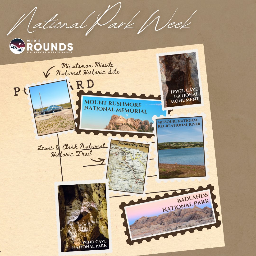SenatorRounds's tweet image. Happy #NationalParkWeek! South Dakota is home to seven @NatlParkService sites, including two national parks and Mount Rushmore National Memorial. The Land of Great Faces and Great Places!