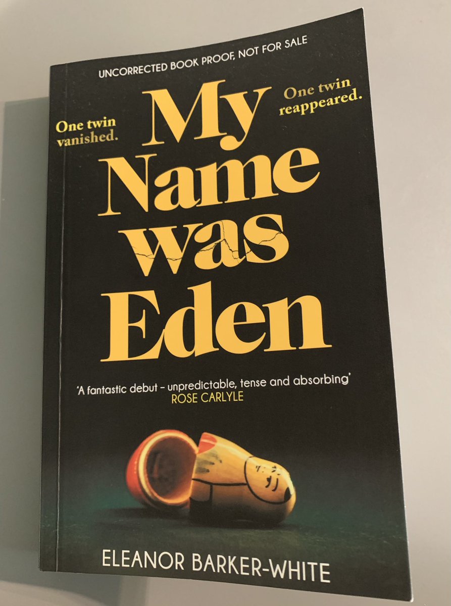 Loved MY NAME WAS EDEN from @HarperNorthUK - dark, delicious and thought-provoking. Definitely one to watch out for!