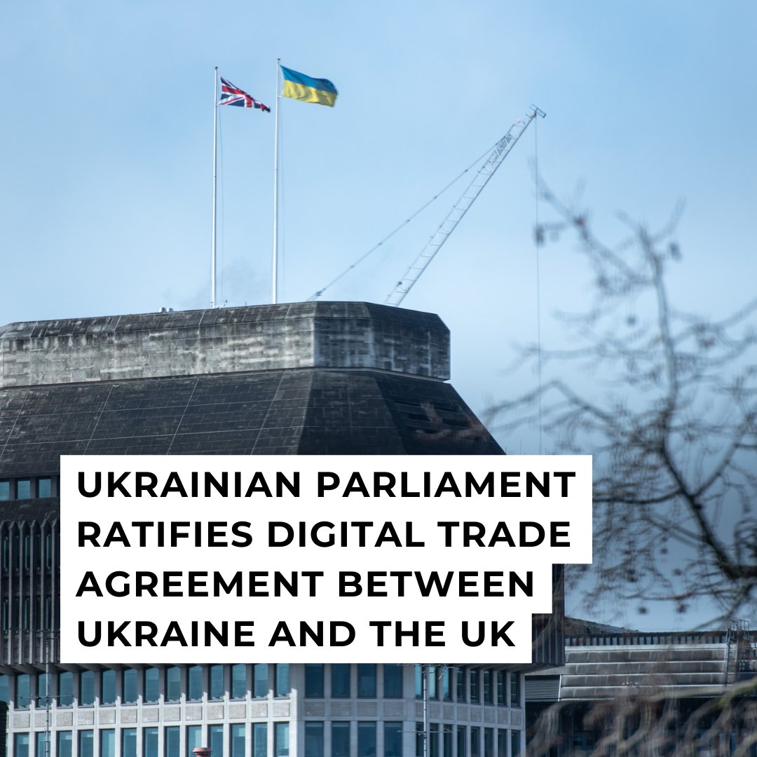 . @ua_parliament ratifies the Digital Trade Agreement between Ukraine and the UK. This fosters 🇺🇦 global supply chain participation, aids SME development, boosts role in the digital economy, and lowers barriers to global digital trade. 🇬🇧 is one of our top export partners for