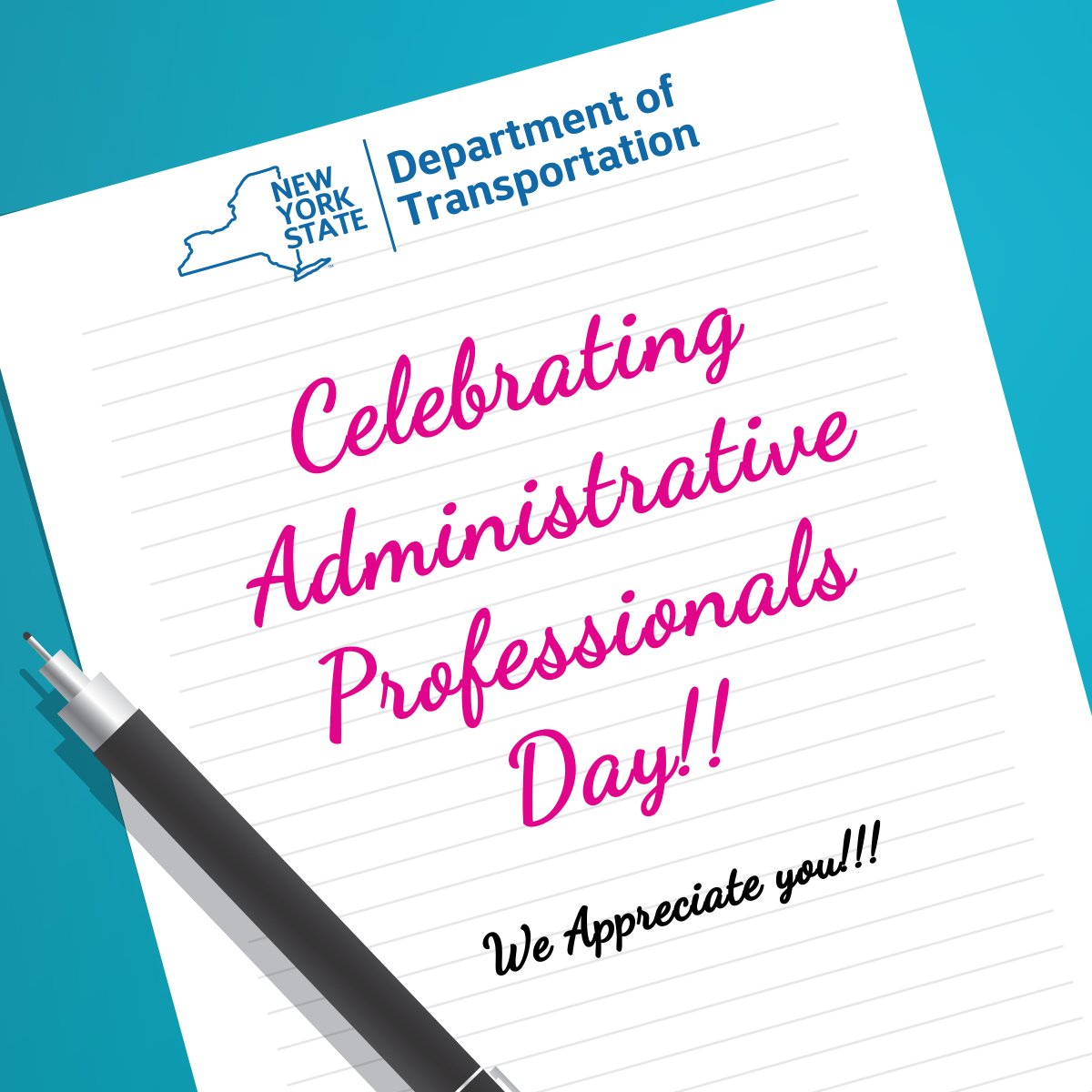 Thank you to all the NYSDOT Administrative Professionals who work tirelessly day in and day out to keep NY moving! Your hard work, dedication, attention to detail, and exceptional organizational skills do not go unnoticed! #OurStaffRocks #OneDOT
