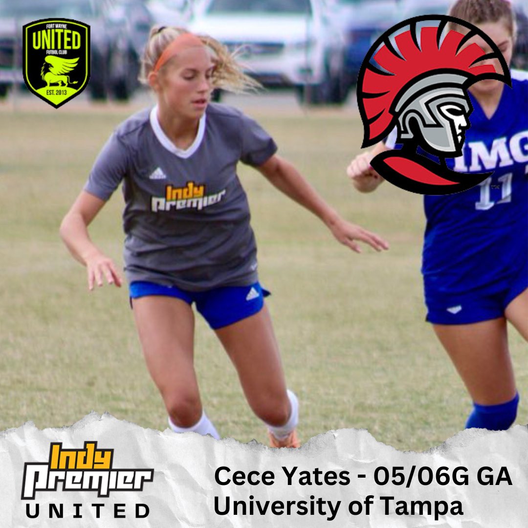 🚨2025 College Commitment🚨
Con grats to Cece Yates -  IPU 05/06G GA - who has committed to continue her career at the University of Tampa. She has been with Indy Premier United for 1 year , she is a product of @fw_united_fc. 

Thank you @TampaWSoccer 

#findyourfit #united