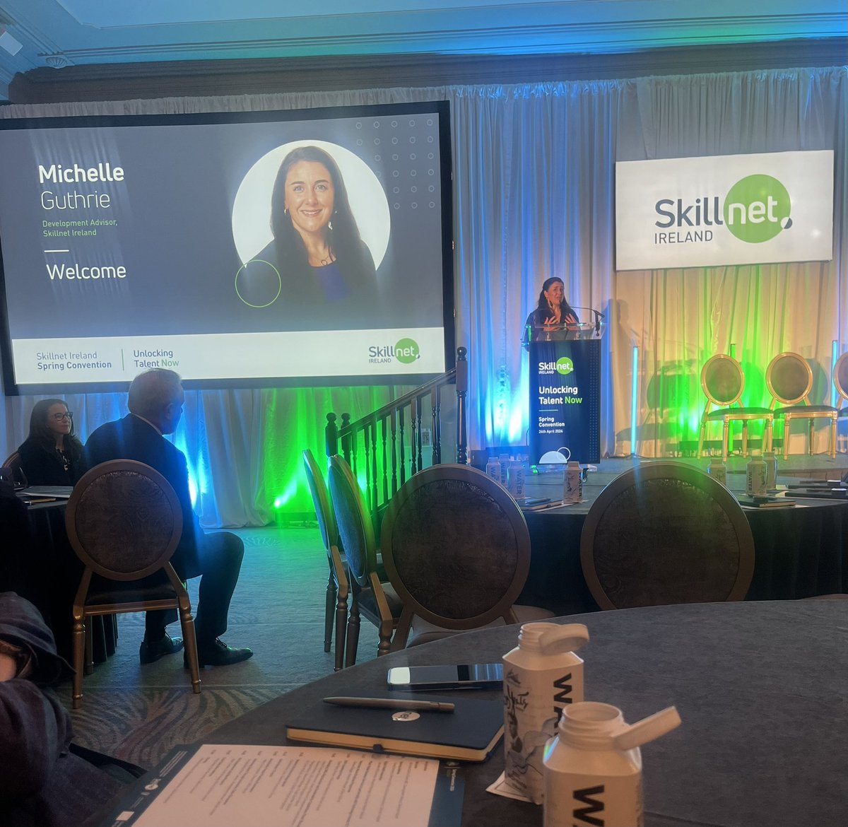 The @DigitalSkillnet team are delighted to be attending @SkillnetIreland’s Spring Convention today, with Michelle Guthrie giving a warm welcome to the audience as we shine a light on life-long learning, recent innovations and supporting Ireland’s competitiveness .…