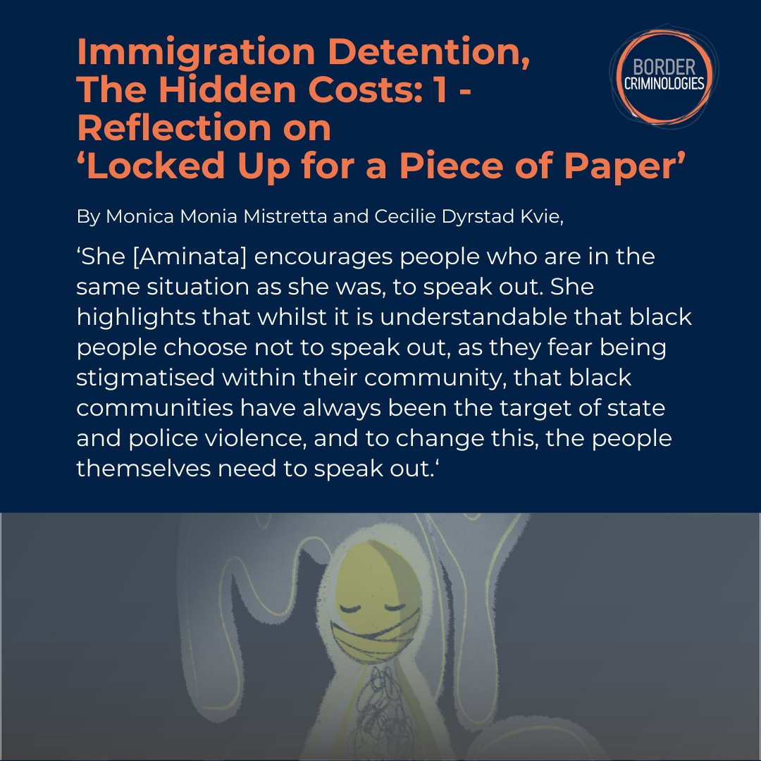 [New Blog 🖊️] Monica Mistretta and Cecilie Kvie wrote about Aminata's podcast episode, highlighting her journey navigating the UK's immigration system, the economic impact of #immigrationdetention, and envisioning an alternative future. Listen & read here: blogs.law.ox.ac.uk/border-crimino…