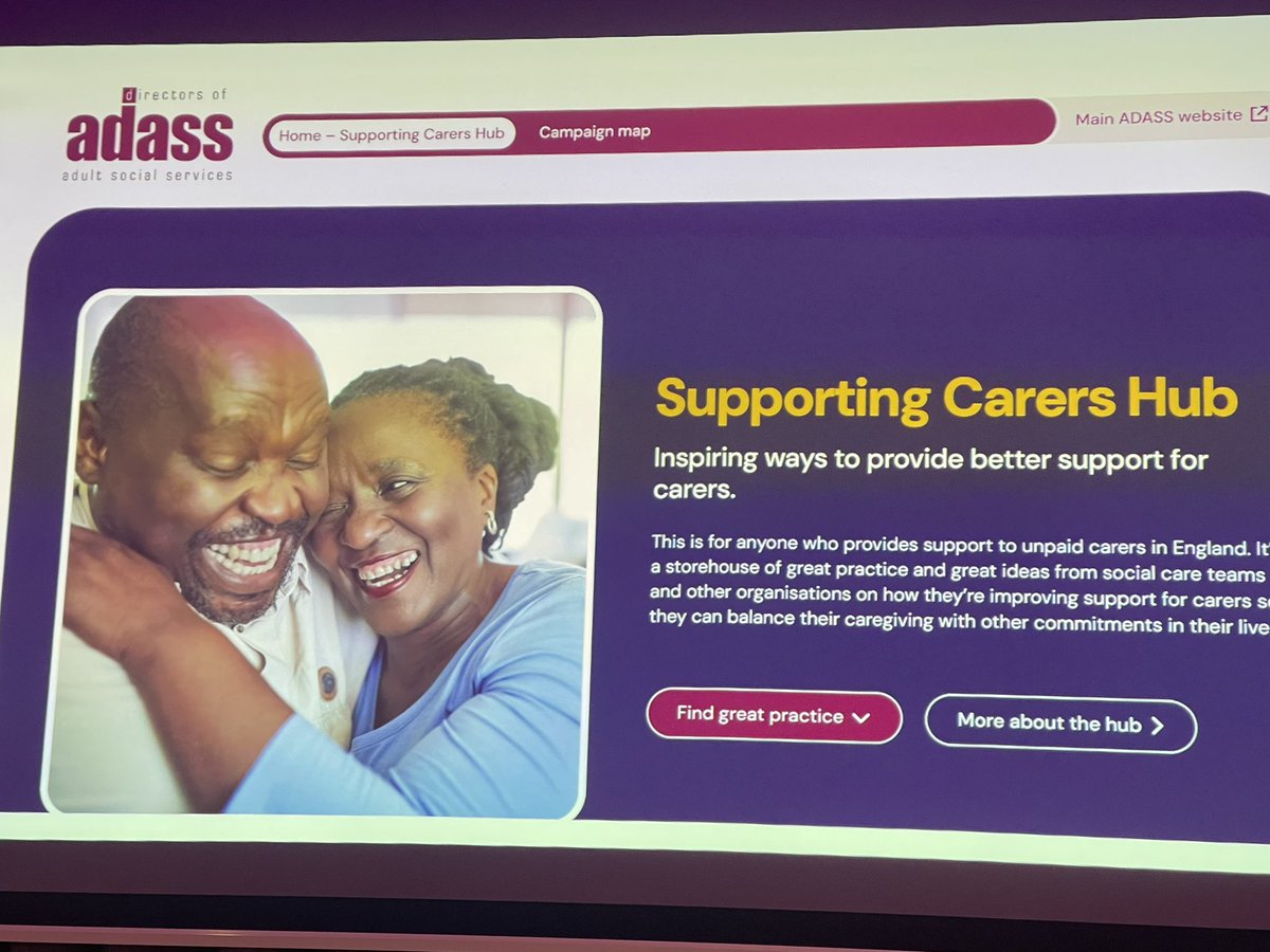 @1adass President Beverley Tarka launches a new web resource for councils to share good practice - the supporting carers hub: supportingcarershub.co.uk