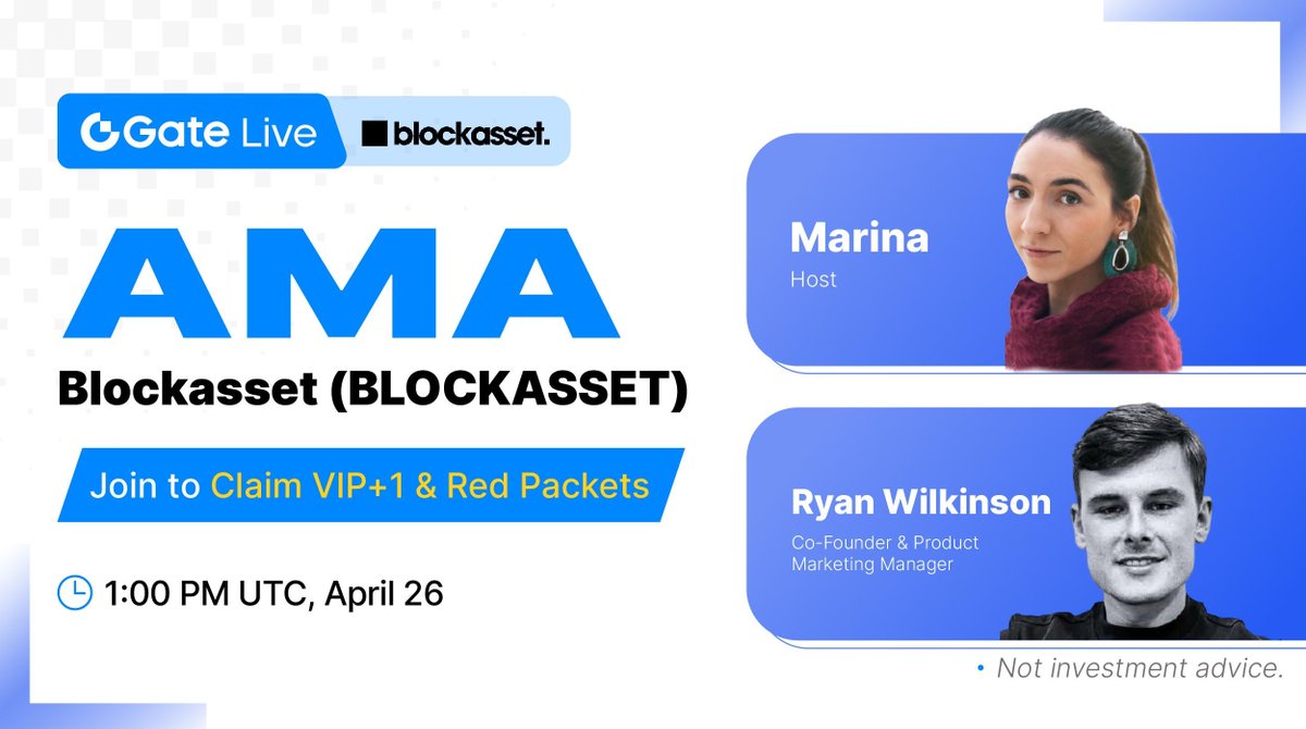 📺#GateLive AMA-@Blockassetco 📍Venue: gate.io/live/video/206… ⏰ Time: 1:00 PM UTC, April 26 Follow & RT & Tag 3 friends to share $400 gleam.io/R3G4V/gateio-l… #Gateio #BLOCKASSET