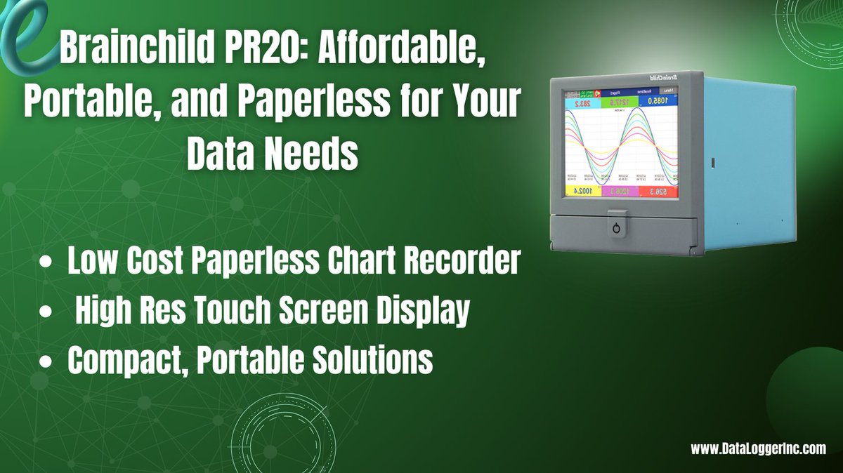 📊🔍Enhance your data recording with the PR20 Paperless Chart Recorder. Upgrade to a portable, high-tech solution for your lab or factory. Reach out to learn more!
👇
tinyurl.com/2s4x6ymt

#BrainchildPR20 #DataAcquisition #PaperlessChartRecorder #Monitoring  #DataStorage