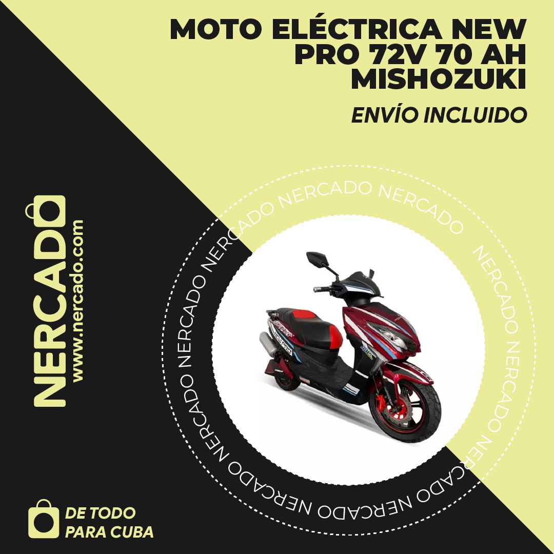 NercadoCuba's tweet photo. Conecta con tus raíces y regala movilidad 🇨🇺💨. La Moto Eléctrica New Pro 72V 70 Ah Mishozuki ya está en Nercado, lista para recorrer las calles de Cuba. Autonomía, estilo y amor en cada viaje. 

https://t.co/FEmHBjGXeb

#MishozukiCuba #MovilidadSostenible #RegaloPerfecto #NercadoEnvíos