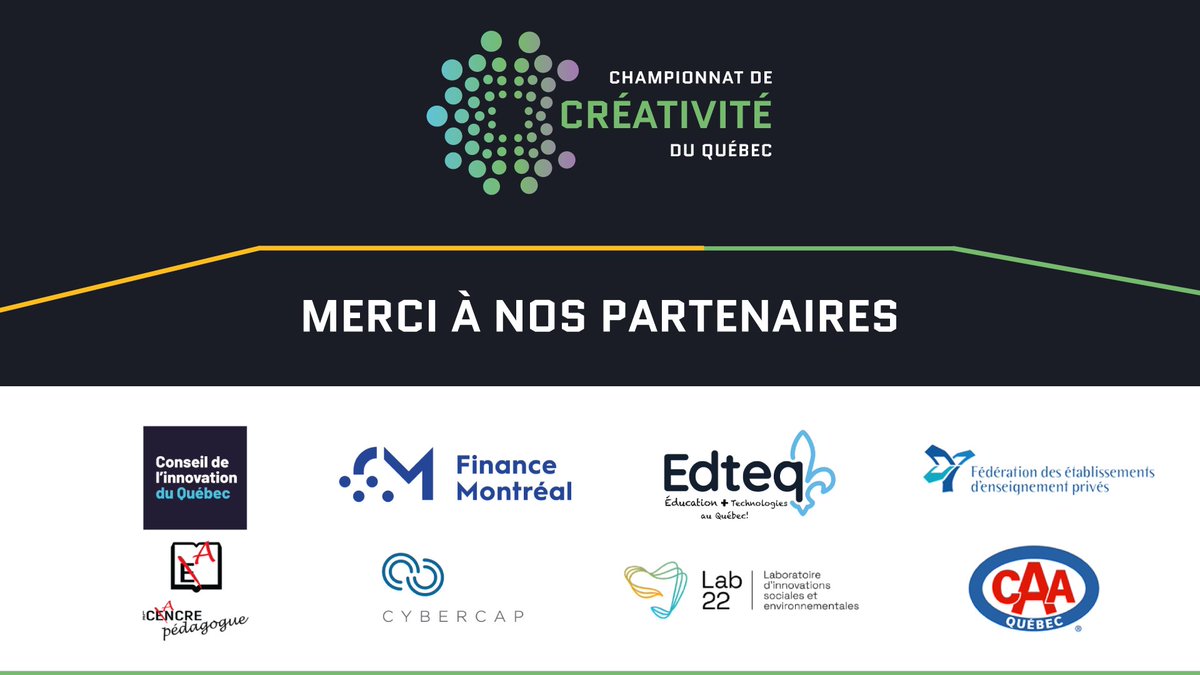 En plus de notre partenaire principal, Ubisoft, il y toute une équipe de partenaires qui a rendu cet championnat possible. 

Investir dans le jeunesse, il n'y a rien de plus noble.
Merci de tout coeur 🙏

#CCQ2024 #championnat #créativité #jeunesse #merci #CQ