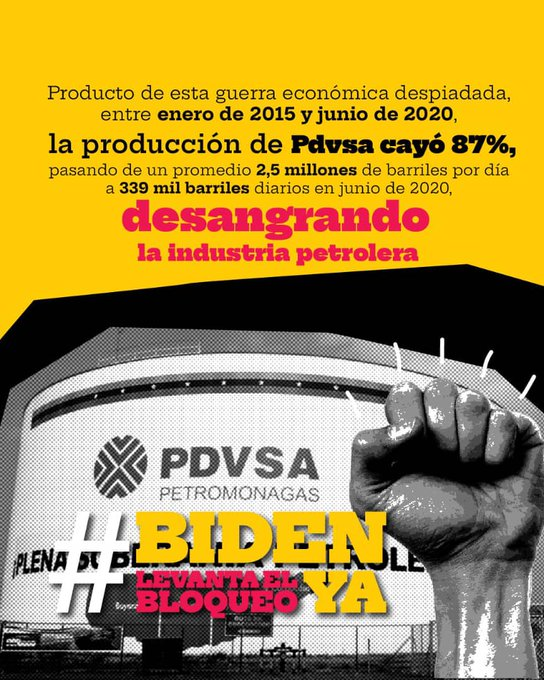 📢Las medidas aplicadas por EE.UU. sobre las fuentes de ingreso del país apuntan al desarme de la estabilidad económica y social del pueblo venezolano. #SembrandoPatria