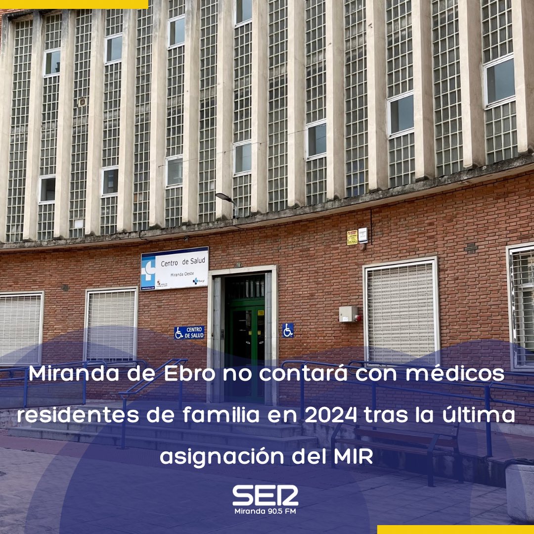 🚨 Miranda de Ebro concluye el proceso MIR 2024 sin nuevos médicos residentes de familia, dejando las 11 plazas vacantes. #MIR2024 #MirandaDeEbro