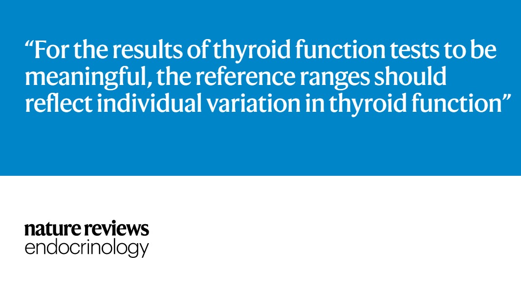 Here, Salman Razvi discusses the use of #thyroid function reference ranges in the diagnosis of thyroid dysfunction in adults rdcu.be/dFCT7 #europeanhormoneday #becausehormonesmatter