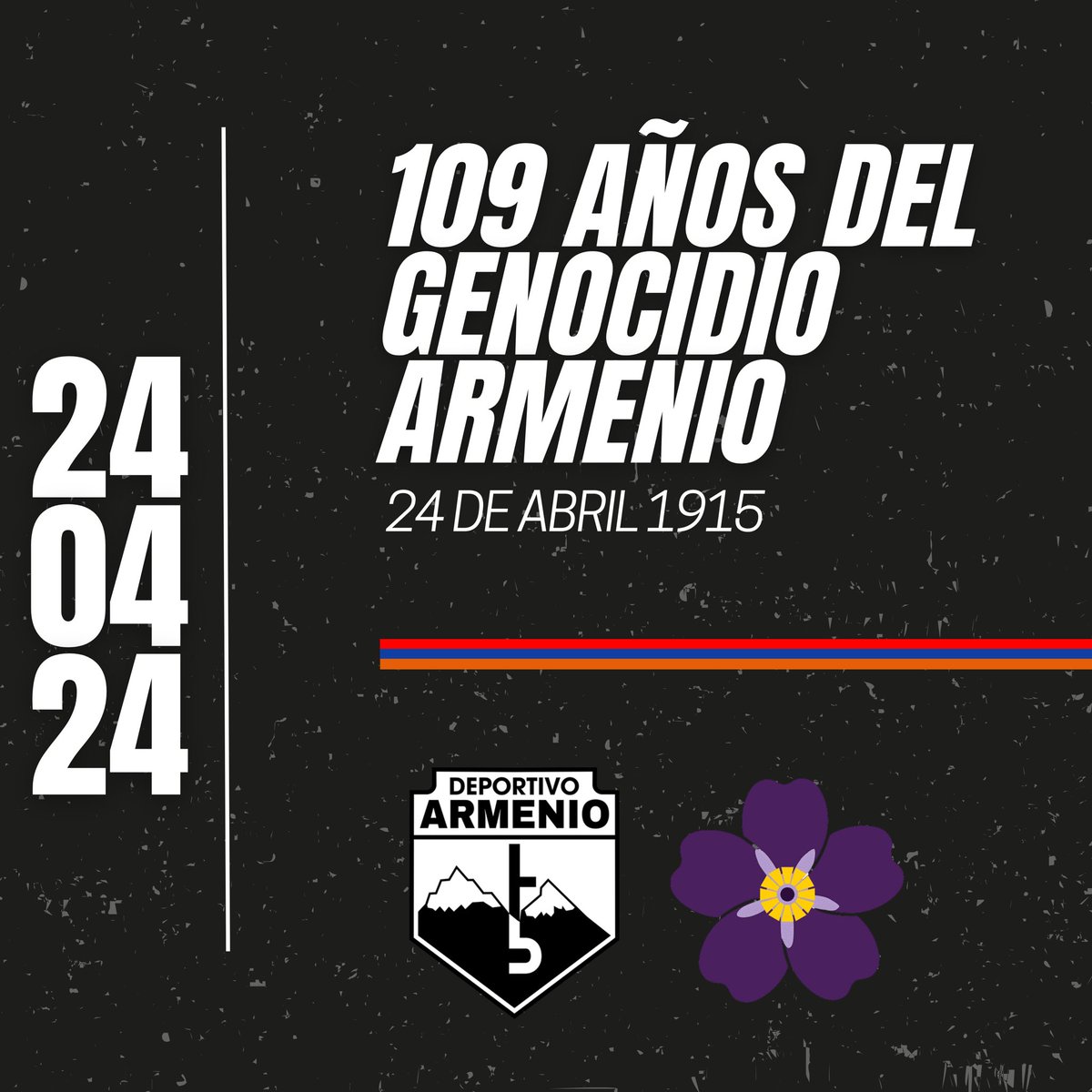 DepArmenio's tweet photo. 109 AÑOS Y SEGUIREMOS ♾️ 🇦🇲

Desde nuestra institución seguiremos promoviendo y acompañando el reclamo por la MEMORIA y la VERDAD. 

24-4 Día de la acción por la Tolerancia y el Respeto entre los Pueblos. 

#GenocidioArmenio #Armenia #Armenios #Argentina #24Abril https://t.co/uzUpXr8Lhh