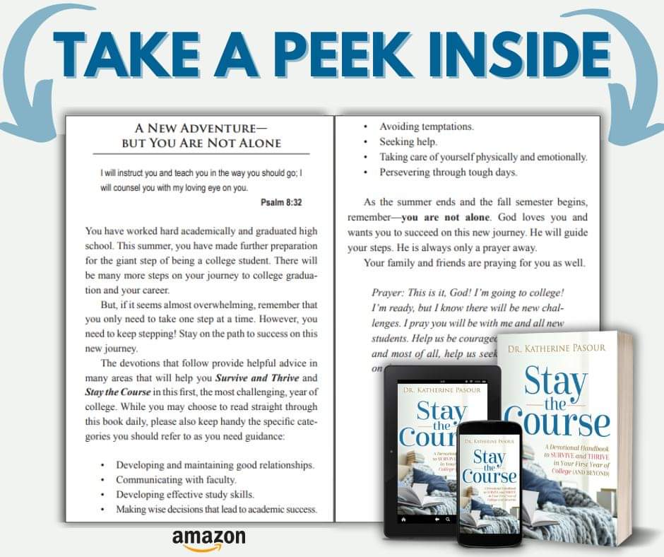 Have a college-bound senior in your life? Check out Stay the Course! This devotional offers practical advice, motivation, and encouragement for students in their first year of college. Available here: mybook.to/QQq3h
@KatherinePasour
#staythecoursedevotional #collegelife