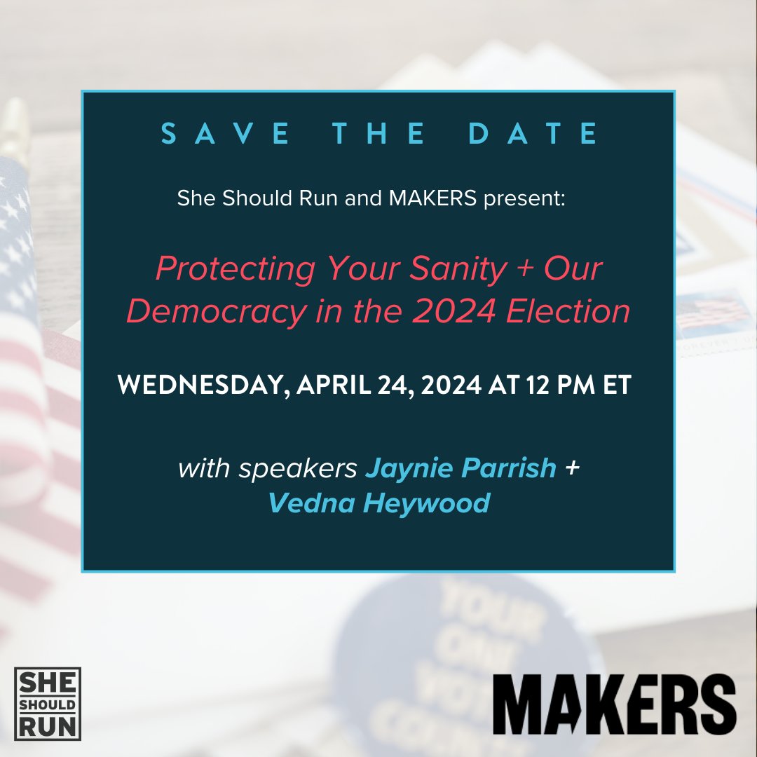 Feeling the anxiety around this year’s elections? Learn how to manage a noisy election year with @jaynieparrish (@aznativevote) and Vedna Heywood (@LWV) during our webinar, co-presented by @MAKERSwomen, at 12pm ET over on YouTube! l8r.it/pjCz