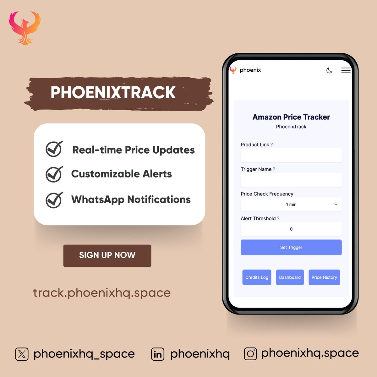 Still manually checking prices? Enter the future of smart shopping with PhoenixTrack!
Set alerts and never miss a deal again.
#PhoenixHQ #Shopping #Amazondeals #Pricedrop #Smartshopping