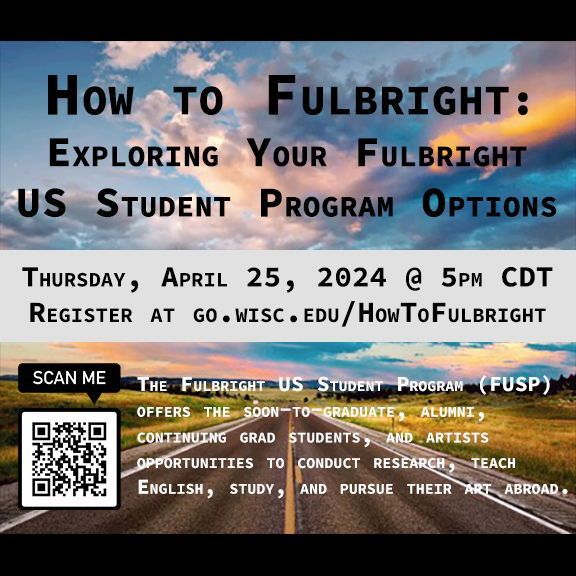 Find out your options for personal and professional development at this online information session for the Fulbright U.S. Student Program (FUSP) on April 25, 2024, at 5:00pm. Find out more about application details: buff.ly/4d7gBf3