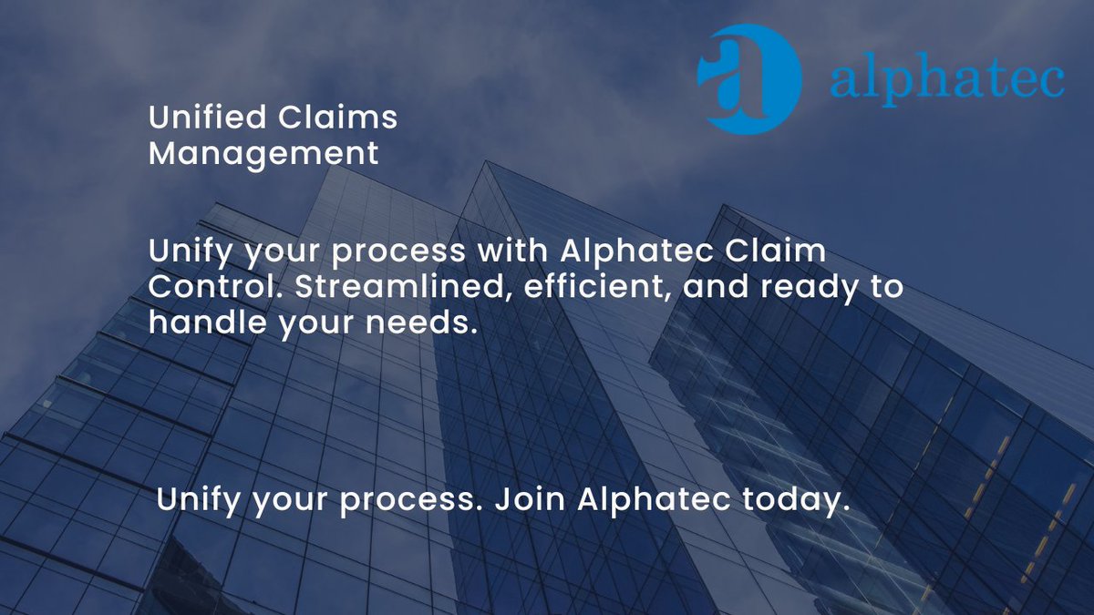 AlphatecUK's tweet photo. Unify your process with Alphatec Claim Control. Streamlined, efficient, and ready to handle your needs.
Claims Management Software | Alphatec's ClaimControl System https://t.co/FPA8U9iugK