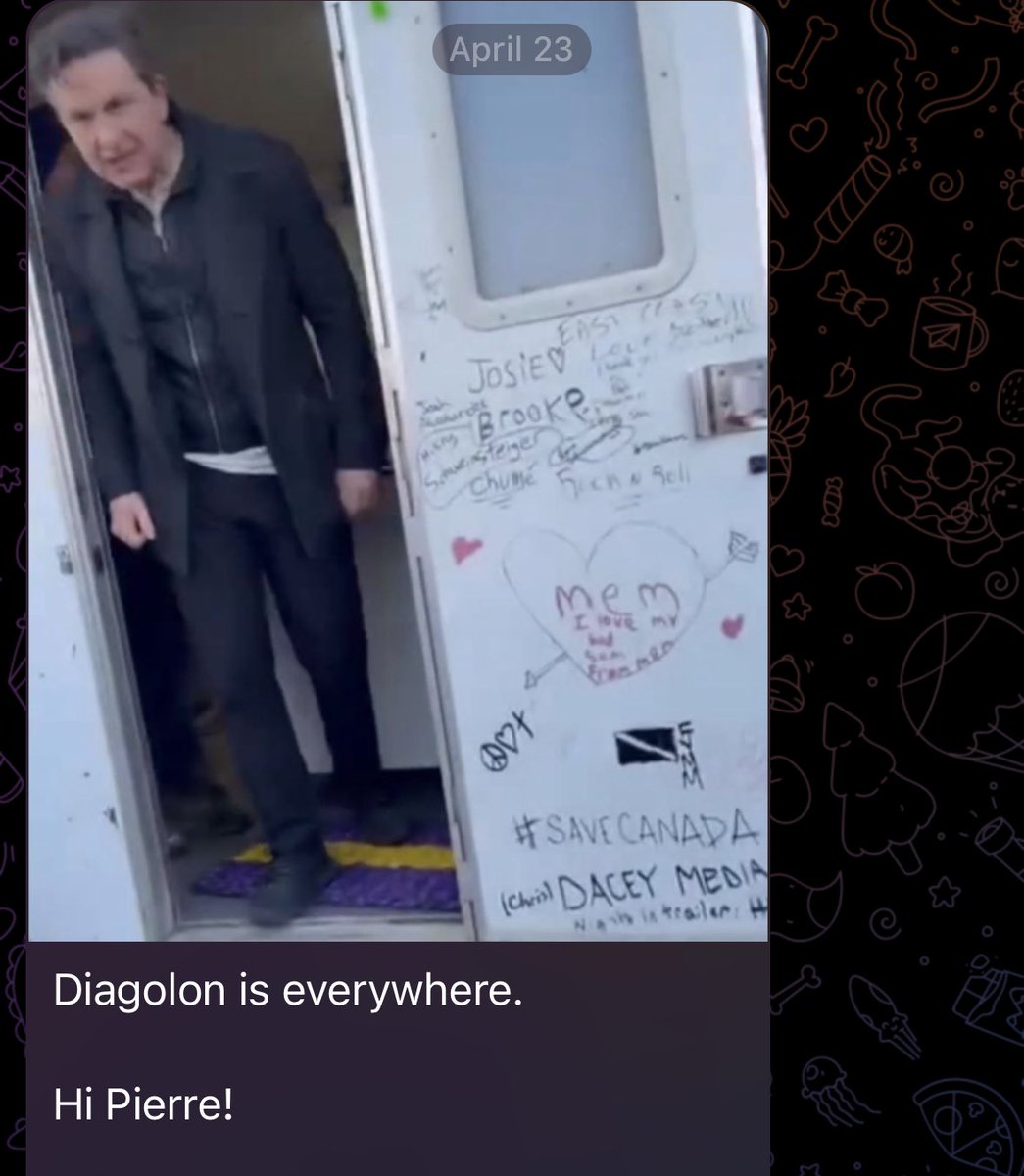 Here’s how Diagolon is reacting to Poilievre being spotted by their symbol. There are more than 15,000 people in this Diagolon Telegram channel. Awesome. Great work everyone.