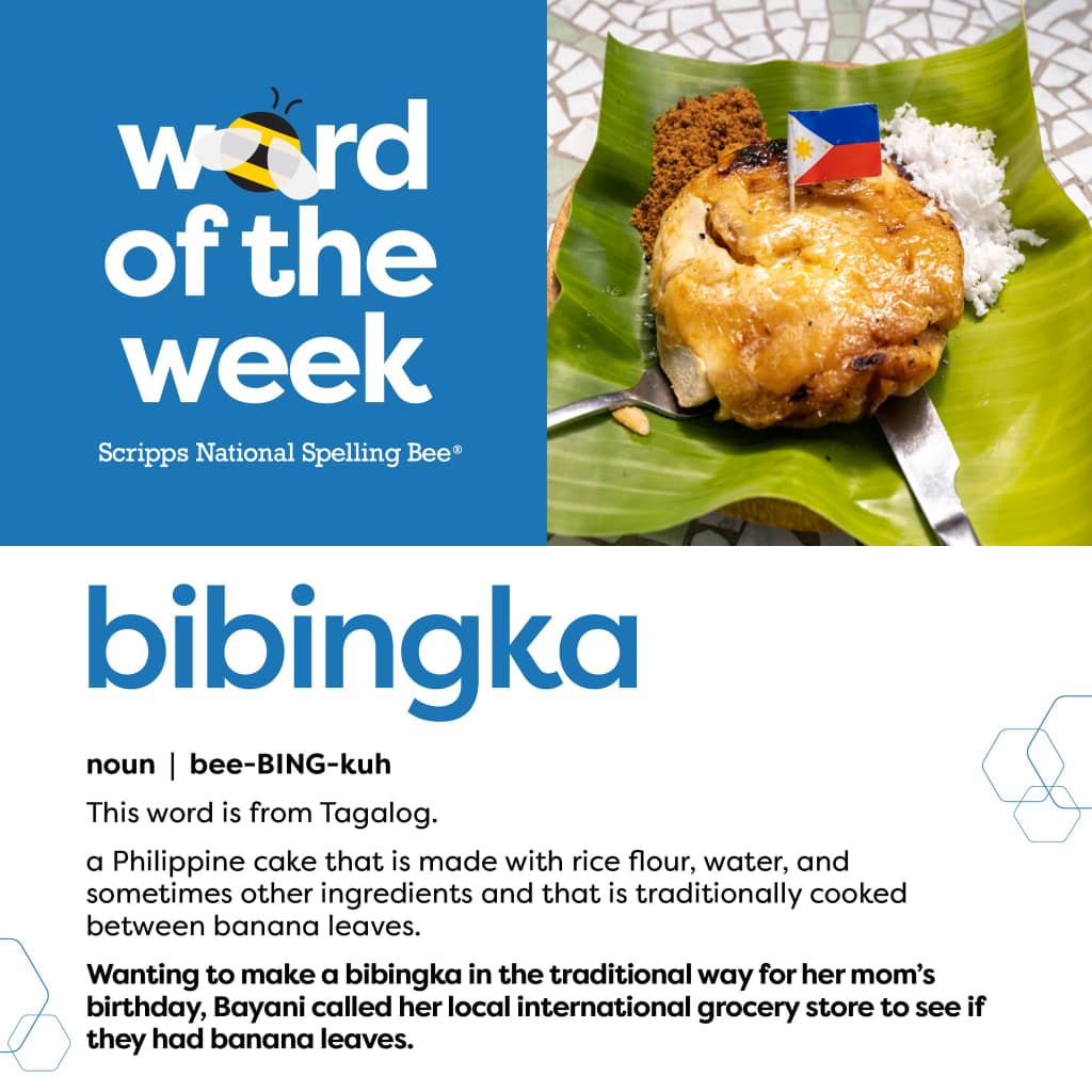 KadaCityBee's tweet photo. It's the most a-PEEL-ing day of the month: National Banana Day! Before you SPLIT to the next post, tell us a fun fact about bananas. Extra points if it's about bibingka.

@MerriamWebster, the official dictionary of the Scripps National Spelling Bee &amp; KCIC Spelling Bee. https://t.co/STtDCUukJk