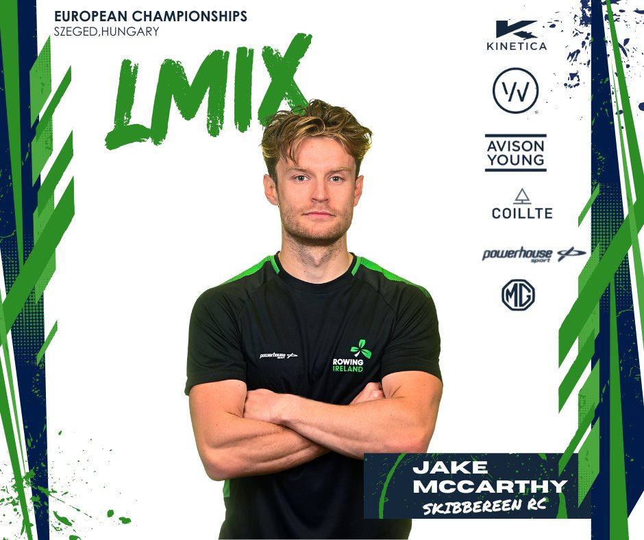 ☘️Introducing our Crews ☘️ Jake McCarthy will race the Lightweight Mens Single at the European Championships this weekend! @skibbrowing #greenblades #wearerowingireland