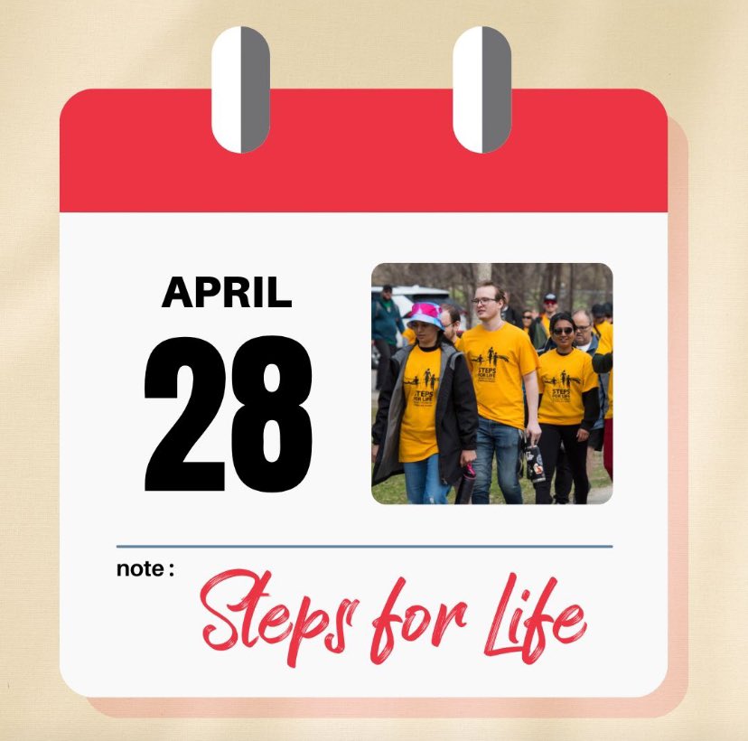 4 more days until our walk day !! We are so excited to see you all at our Toronto walk 😀 #WeWalkTogether #StepsForLife2024
