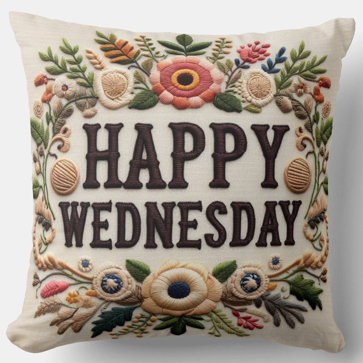 Happy Wednesday Pillow zazzle.com/a_floral_wreat… This #pillow is perfect for adding a cheerful touch to any space #WednesdayMotivation #Wednesdayvibe #wednesdaythought #WednesdayFeeling #HumpDay #giftformom #pillows #HappyWednesday #MidWeek #HappyHumpDay #giftshop #RoseWednesday