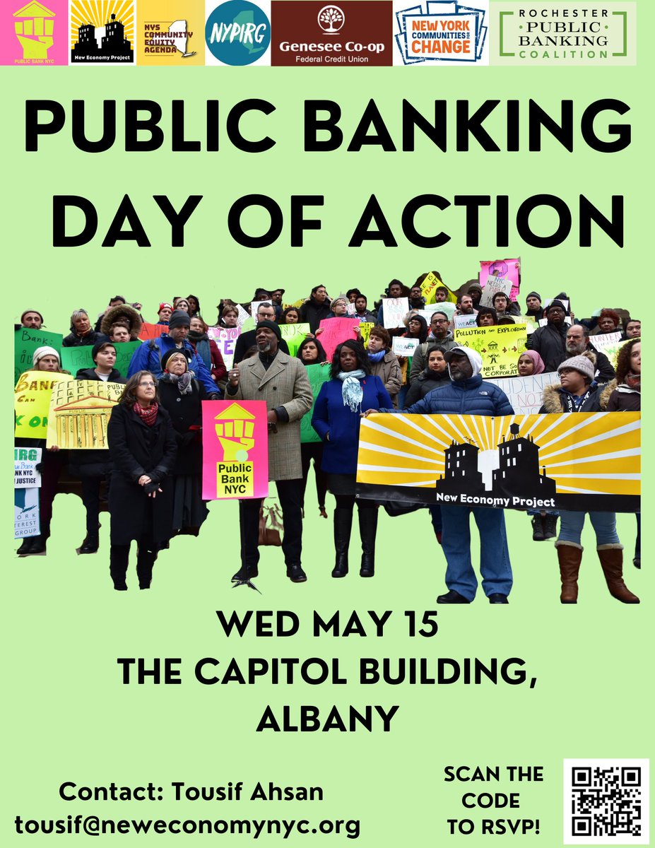 So, you paid your taxes. Your local taxes are now being deposited in for-profit megabanks. The megabanks are investing in fossil fuels & predatory landlords. You wish you'd had a say. Wish this was a real democracy. It can be. Come to Albany & fight for public banks! ⬇️