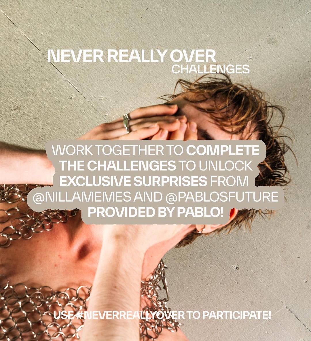pablobrookshqs's tweet image. NEVER REALLY OVER IS OUT &amp;amp; to celebrate we have something exciting to share with you! Join us on the Never Really Over Challenge Itinerary to unlock some exclusives from behind the scenes 👀⚡️
Make sure to use #NeverReallyOver and tag @pablobrookshqs in your completed challenges