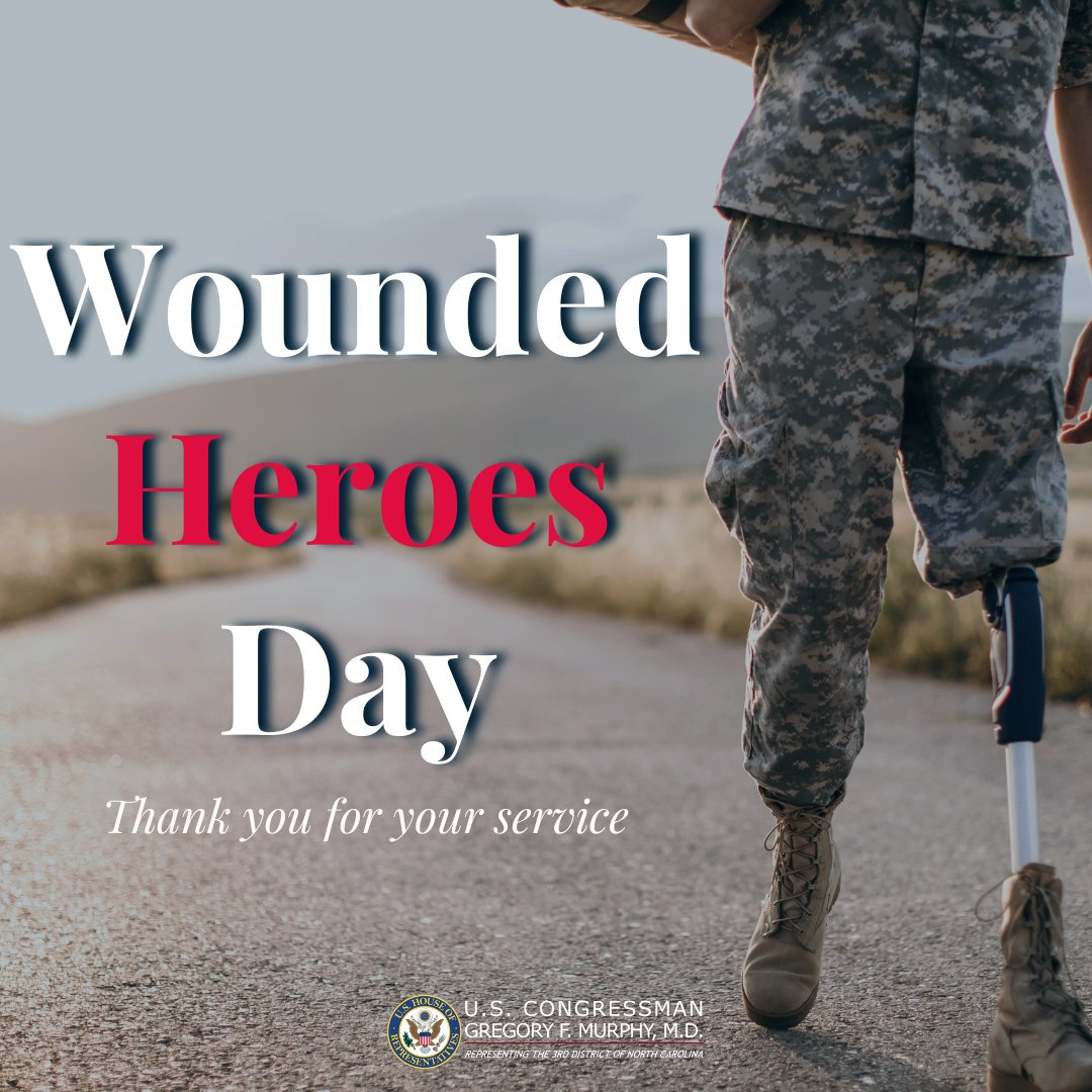 Today we observe the 4th annual Wounded Heroes Day, which honors our brave service members who have been wounded in combat. In 2021, the NC State House and Senate passed a bill recognizing Wounded Heroes Day in honor of Sgt. Michael Verardo.