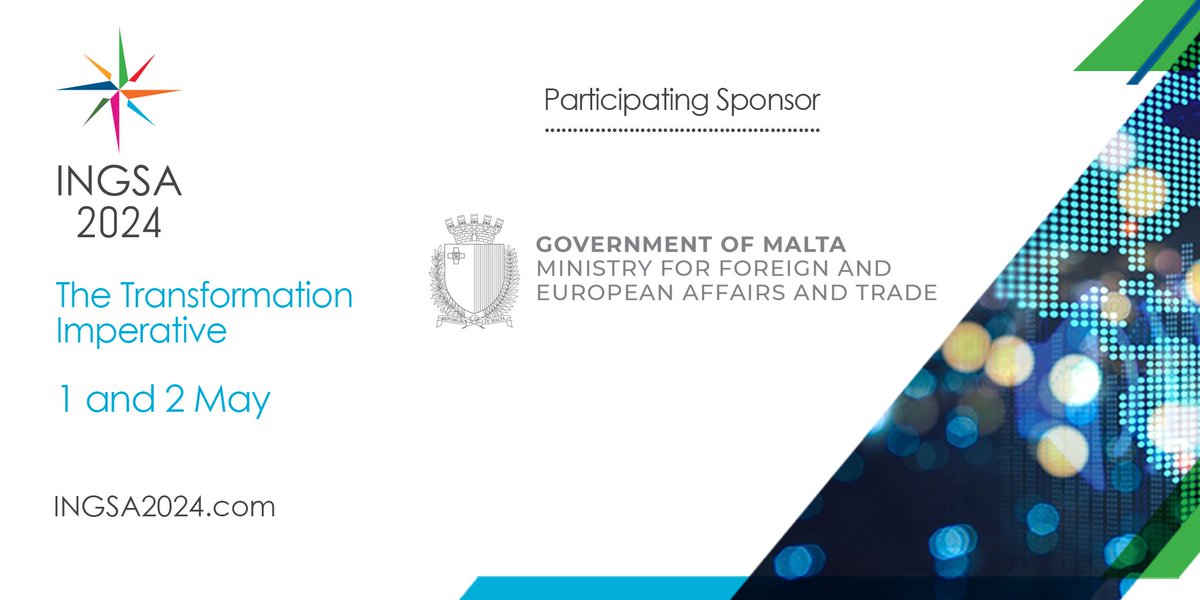 Excited to welcome @MFETMalta as a participating sponsor at #INGSA2024. Their dedication to promoting Malta's interests, fostering international cooperation, and ensuring global engagement aligns perfectly with our goals to contribute to the science and policy fields. #SciPol