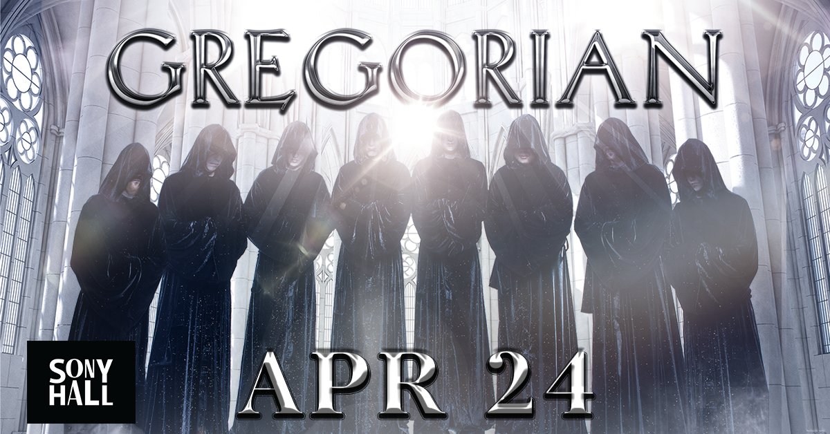Tonight Gregorian is blessing the stage of Sony Hall with the ancient art of Gregorian Chanting! Be sure and get your tickets while you still can!

TIX > ticketweb.com/event/gregoria…