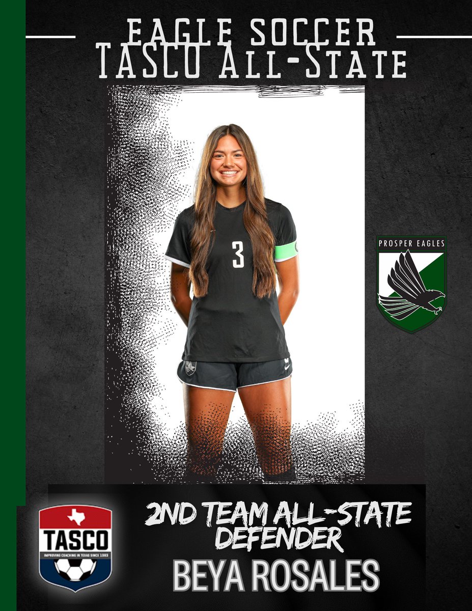 Congratulations Beya Rosales for being selected by TASCO as 2nd Team All-State Defender!