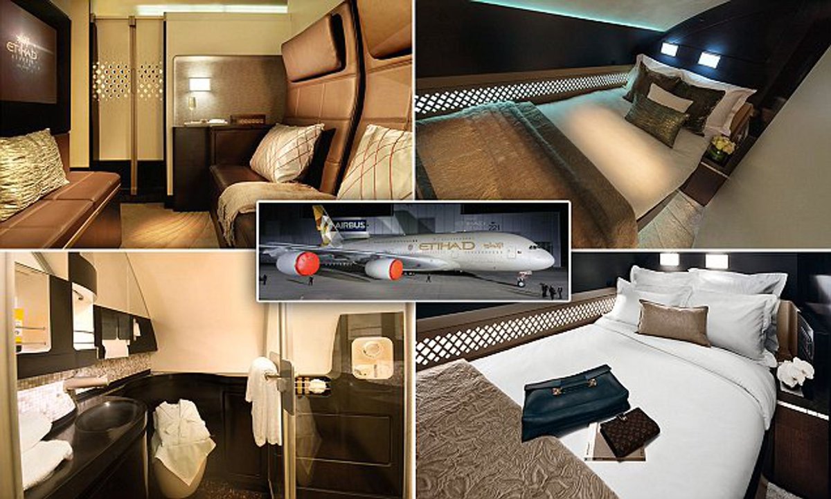 Etihad is flying the A380 to the US again Most luxurious cabin in commercial aviation. The Residence has 3 rooms (living/dining, bedroom, bathroom/shower) Prices for dates I searched were ~$12k OW JFK > Abu Dhabi. You have to book first class and then change seats to 1A & 1C