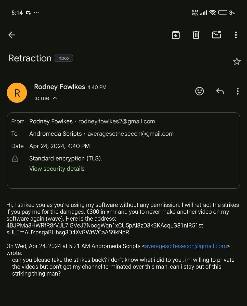 FurkyRB's tweet photo. @TeamYouTube YouTube is violating DMCA rights by not forwarding claimants detail after a succesful counter notification? I'm being exorted with fraudulent strikes along with many others and YouTube &amp; it's legal team is doing nothing about it. https://t.co/yih9Rjraft