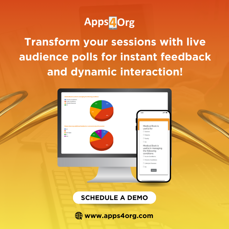 Transform your sessions with live audience polls for instant feedback and dynamic interaction!

#Apps4Org #EventsLite #Conferenceagenda #AttendeeRegistration #Eventsponsors