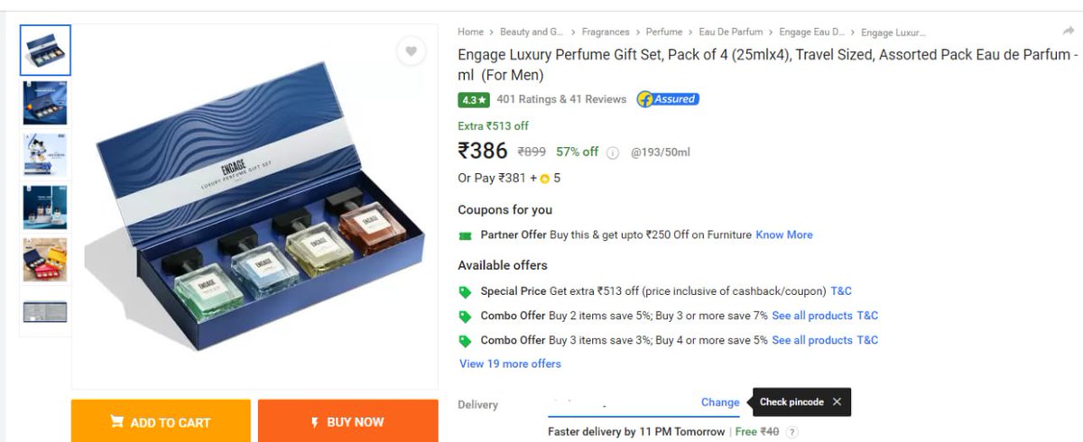 💥Engage Luxury Perfume Pack of 4 @386

 fkrt.to/GFMy1T1b

#roobai #roobaioffl #StealDeal #Exclusive #bestoffers #onlineshopping #ecommerce #shoponline #business #deals #tips #shoppingonline #visit #sale #sale #fashion #shopping