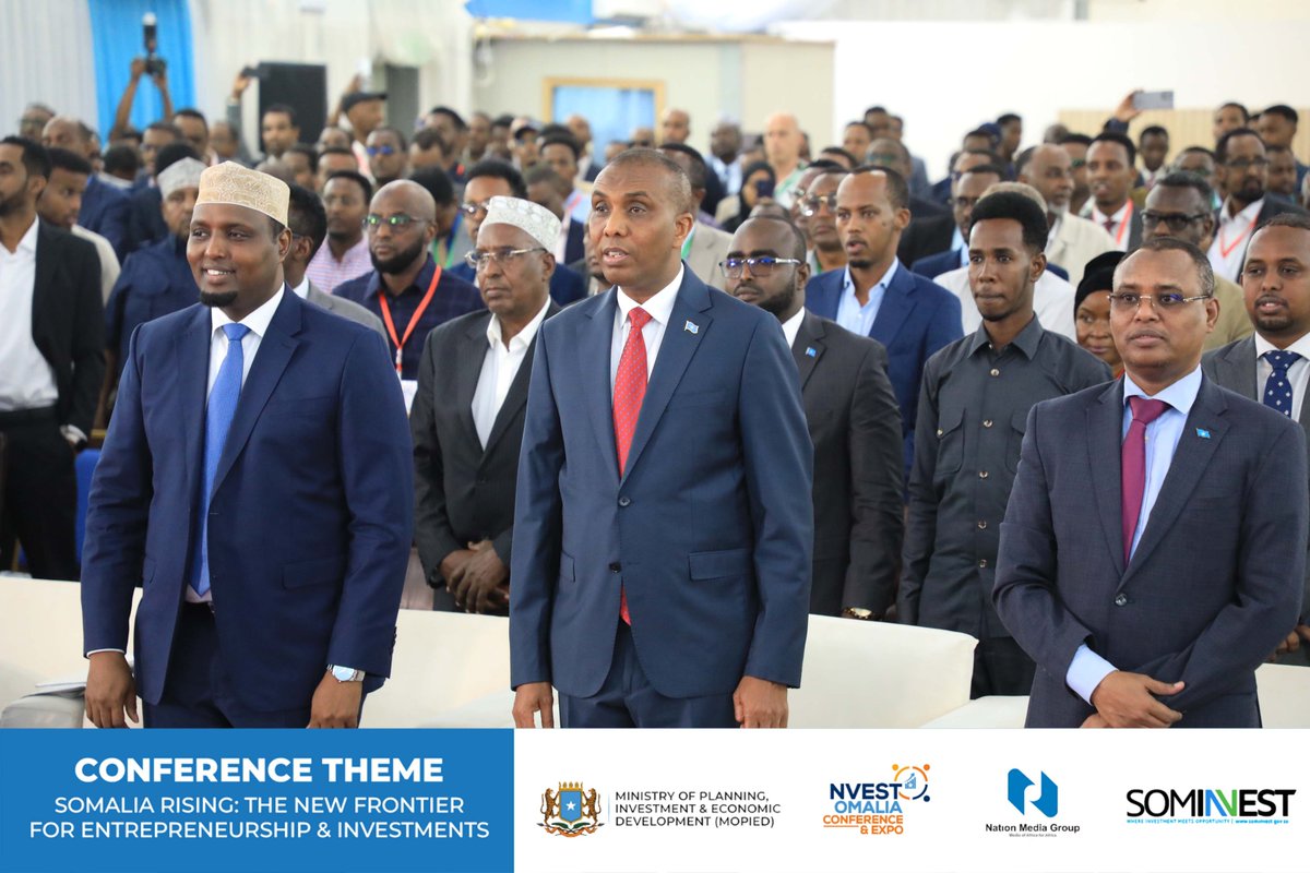infinitysomali's tweet photo. Shirweynaha maalgashiga iyo bandhiga soomaliyeed 2024 oo furmay.
Invest Somalia Conference 2024! The conference theme is "Somalia Rising: The New Frontier for Entrepreneurship &amp; Investments.
#InvestSomalia2024 #SomaliaRising  #InvestmentOpportunities #EconomicDevelopment #MOPIED https://t.co/p65818EPvq