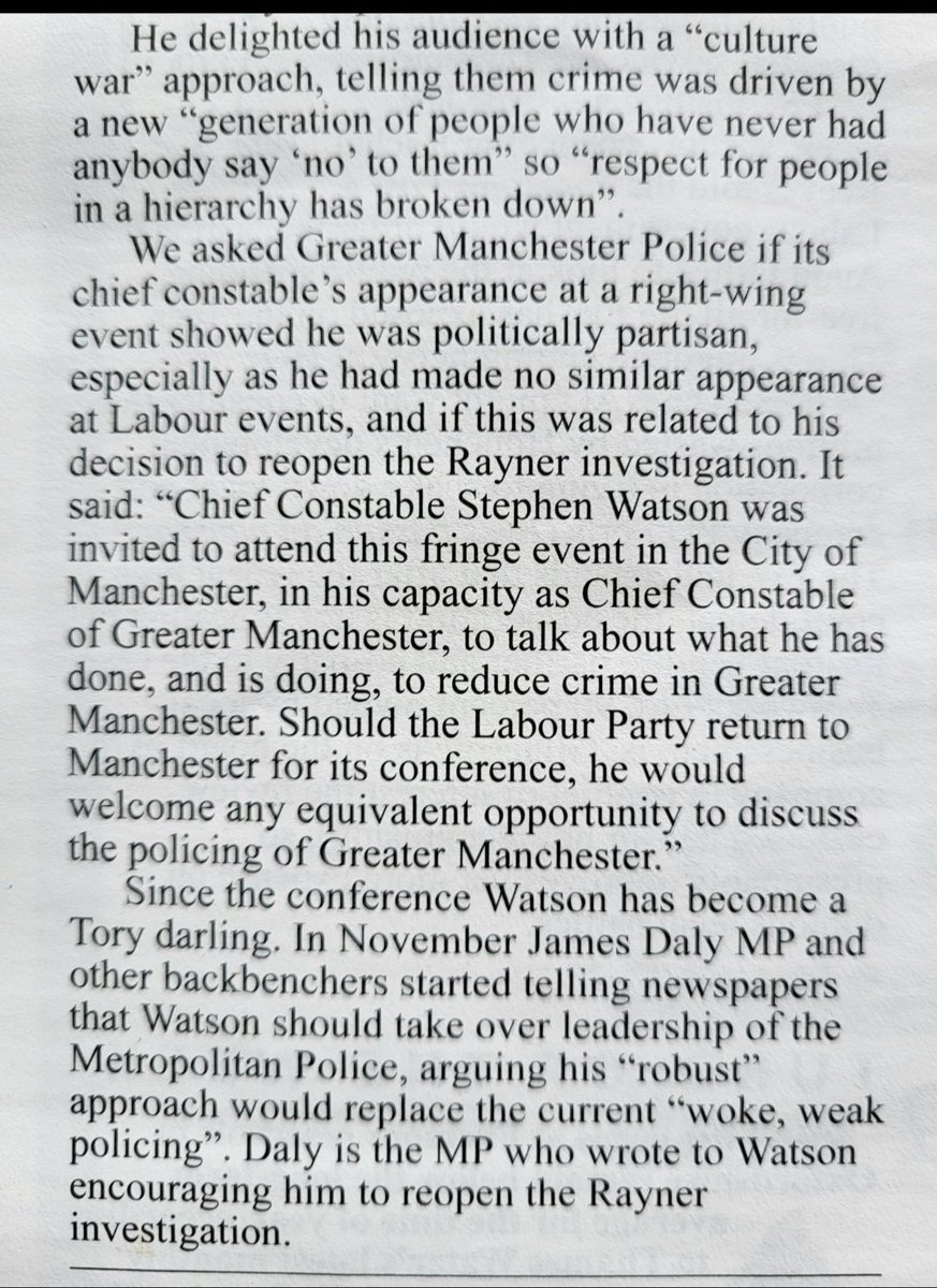 From Private Eye. Further evidence that the absurd amount of police time devoted to Angela Rayner has been driven by pressure from the Tory Party. If this isn't politicisation of the police, I don't know what is. (and I'm not a Labour supporter, btw)