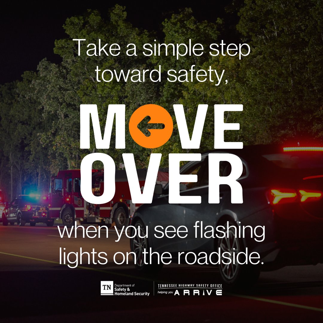 A first responder’s “office” changes all the time. Keep their workspace safe, especially when it’s on the side of the road. Always #MoveOver when you see flashing lights.