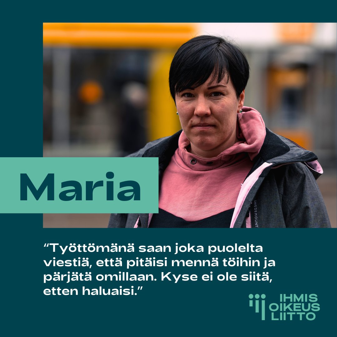 Millaista on olla köyhä Suomessa?

Maria on ollut aina pienituloinen. Köyhyys tuntuu häpeälliseltä ja toivottomalta ja työtöntä arvostellaan jopa suoraan päin naamaa.

Auta Marian ääntä kuulumaan 👉 jaa!

Lue lisää: ihmisoikeusliitto.fi/kuka-tahansa-v…

#ihmisoikeudet #RiittäväToimeentulo