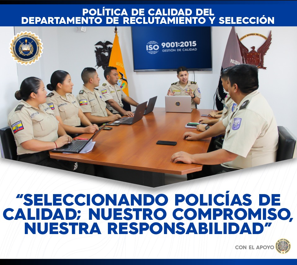 byronfloresm's tweet photo. Seguimos trabajando en la implementación para obtener la Certificación Norma Iso 9001 en Gestión de Calidad.
Nuestra política de Calidad del Departamento de Reclutamiento y Selección @PoliciaEcuador "Seleccionando Policías de calidad; nuestro compromiso nuestra responsabilidad" https://t.co/eC6271Nm0M