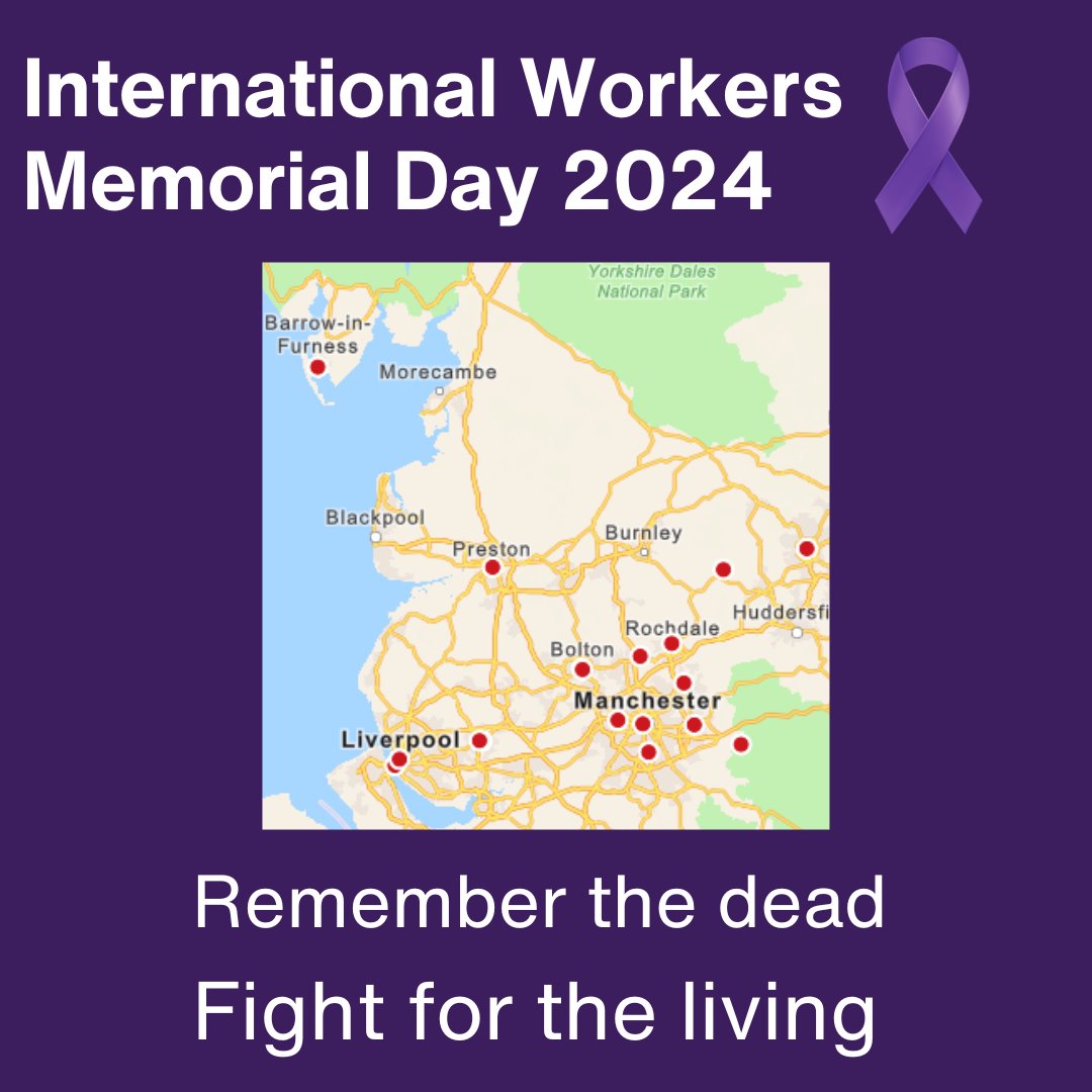 Tomorrow is International Workers Memorial Day when we remember those who who've lost their lives at work. There are a series of events tomorrow and this weekend. Click here for more info vist.ly/2en