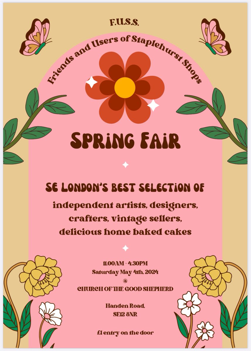 Our friends at @hgFUSS FUSS Hither Green have a Spring Fair on Saturday 4th May. Please do pop along to support 🥳