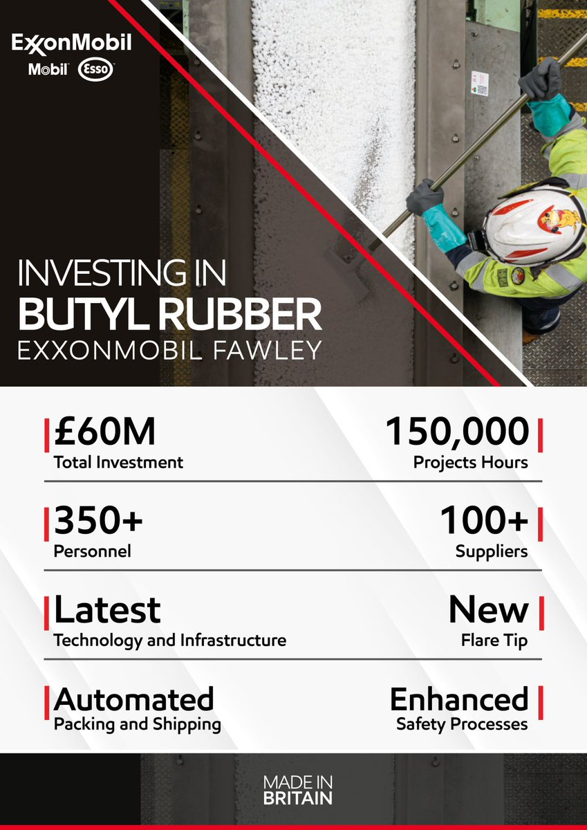ExxonMobil UK (@exxonmobil_uk) on Twitter photo One of Europe's leading Butyl manufacturers, <a href="/ExxonMobilFAW/">ExxonMobil Fawley</a> supports vital sectors such as tyre manufacturing, pharmaceutical and medical applications: bit.ly/3SbhAkB One of Europe's leading Butyl manufacturers, <a href="/ExxonMobilFAW/">ExxonMobil Fawley</a> supports vital sectors such as tyre manufacturing, pharmaceutical and medical applications: bit.ly/3SbhAkB
