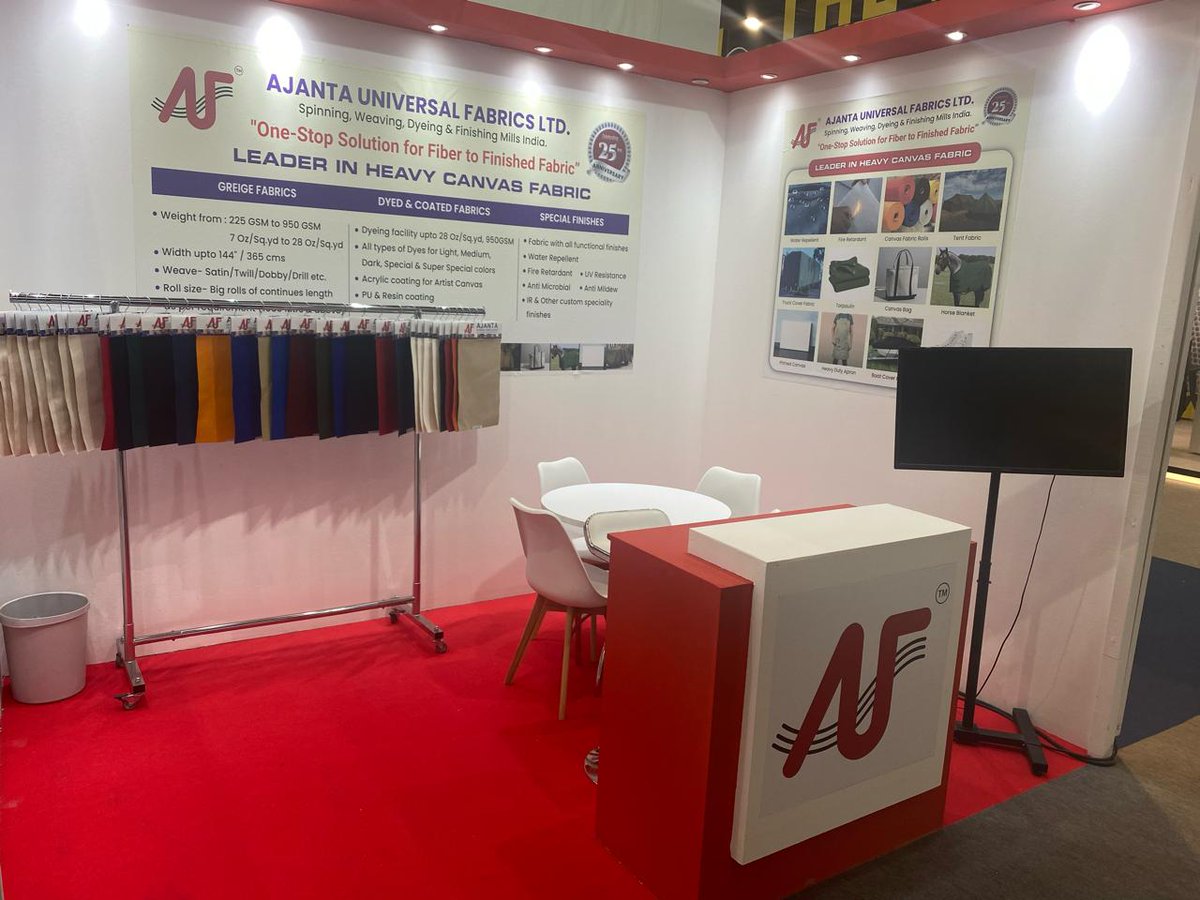 TextileValue's tweet image. Visit Ajanta Universal Fabrics Ltd. at

Techtextil 2024
23rd - 26th April 2024
Hall No.- 12.1 Booth No.- D 62 

#ajantauniversal #ajantafabrics #Techtextil2024 #TextileInnovation #SustainableTextiles #nonwovens #technicaltextiles #textileprocessing