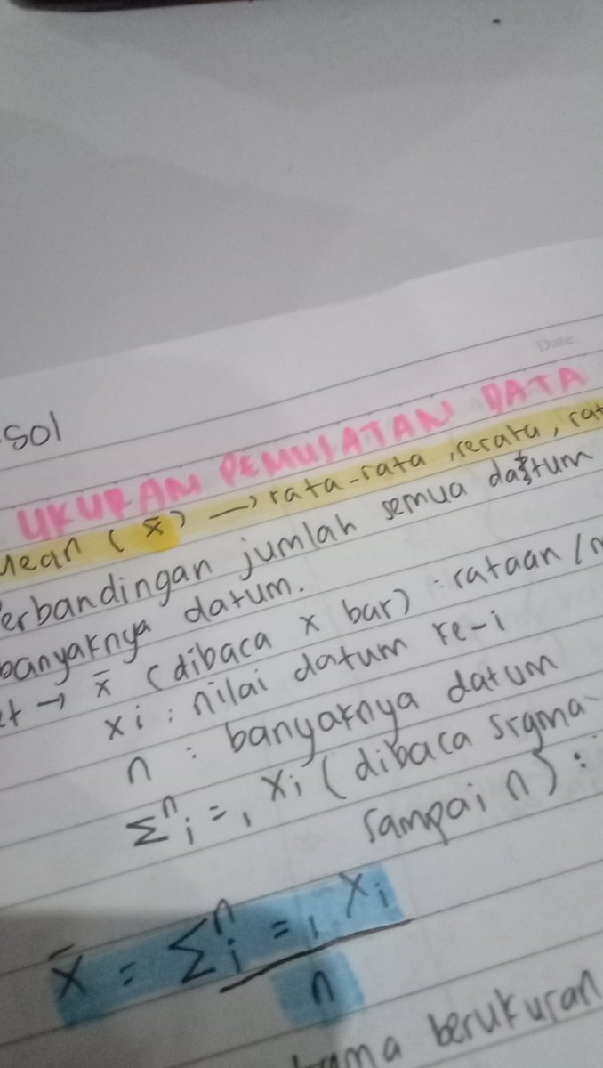 [24-04-2024]
Hari ini belajar mean, median, dan modus 😆😆🤩
Sore-sore nya buat mural sekelas seruu bngt ≧∇≦
Semoga cepat jadi muralnya 😻😻