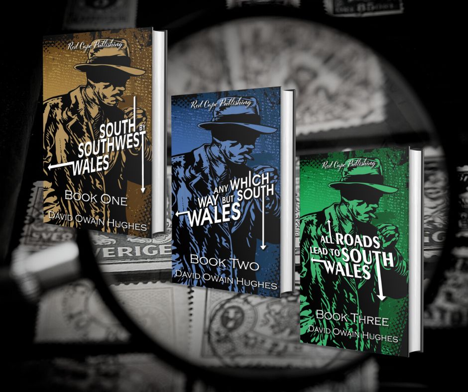 The first three books in the noir thriller series from David Owain Hughes are out now! South by Southwest Wales (buff.ly/3znch6A), Any Which Way but South Wales (mybook.to/AWW) and All Roads Lead to South Wales (buff.ly/3WxiisP).