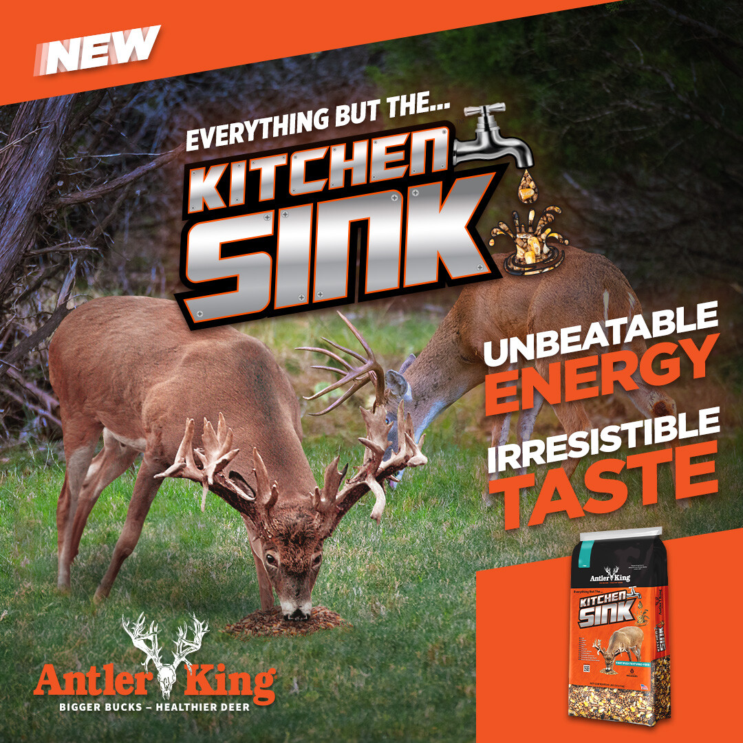 Everything But The Kitchen Sink is now LIVE! Let the deer show you how much they like it. 😉 

Check it out on our website - bit.ly/3w2hUvb
.
#antlerking #biggerbucks #healthierdeer #foodplot #deerseason #whitetail #whitetailhunting #deernutrition #LandManagement