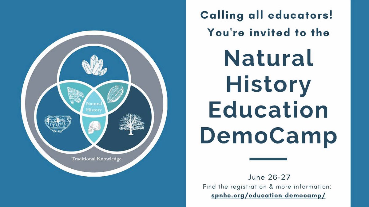 You're invited to the <a href="/SPNHC/">SPNHC</a> Natural History Education DemoCamp! Registration for presenters &amp; attendees is now open. This free virtual event is designed to showcase engaging educational materials focusing on the natural world. Learn more &amp; register: spnhc.org/education-demo…
