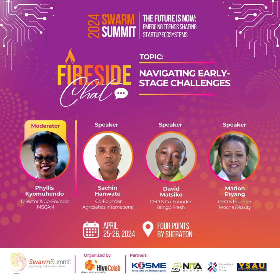 Excited to announce that I'll be speaking at the 6th SWARM Summit, happening on April 25-26 at Four Points by Sheraton Kampala! Join me for a dynamic "Fireside with YSAU Alumni : Navigating Early-Stage Challenges" discussion on 25th April. Looking forward to sharing insights